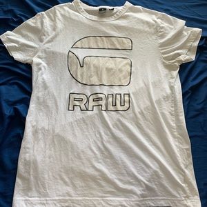 G Star Raw White Graphic Tee Size M